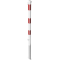 Barrier posts | Steel tube  60 x 2,5 mm | removable | with triangular locking mechanism | hot-dip galvanized and white coated withthree red reflecting stripes | with 2 eyelets